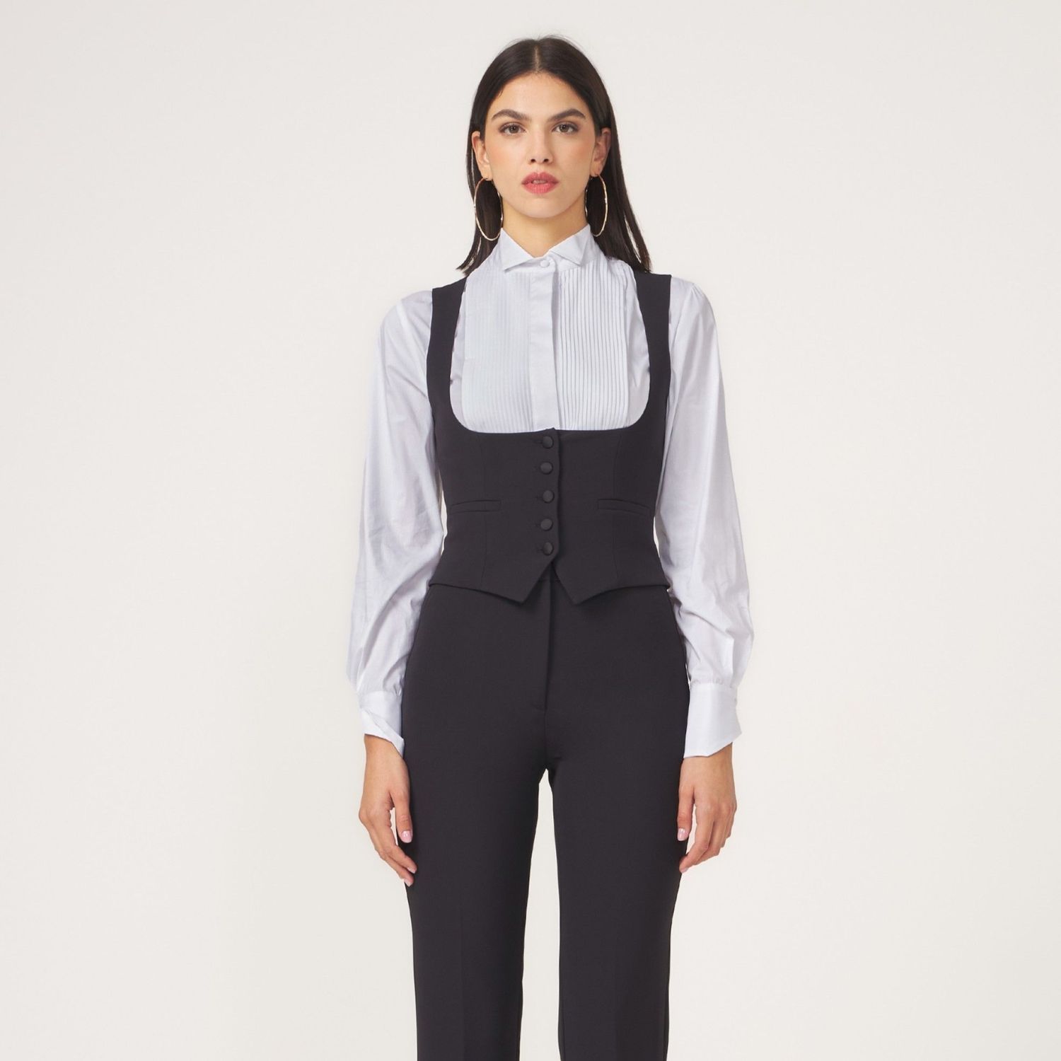 Silence Limited - Gilet Crepe Nero - GIL5302