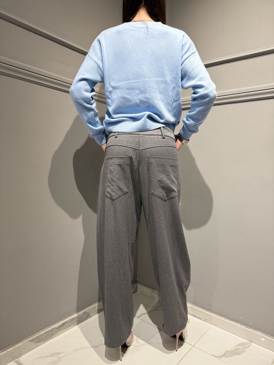 TENSIONE IN - pantalone in flanella Baloon 26P1743 grigio