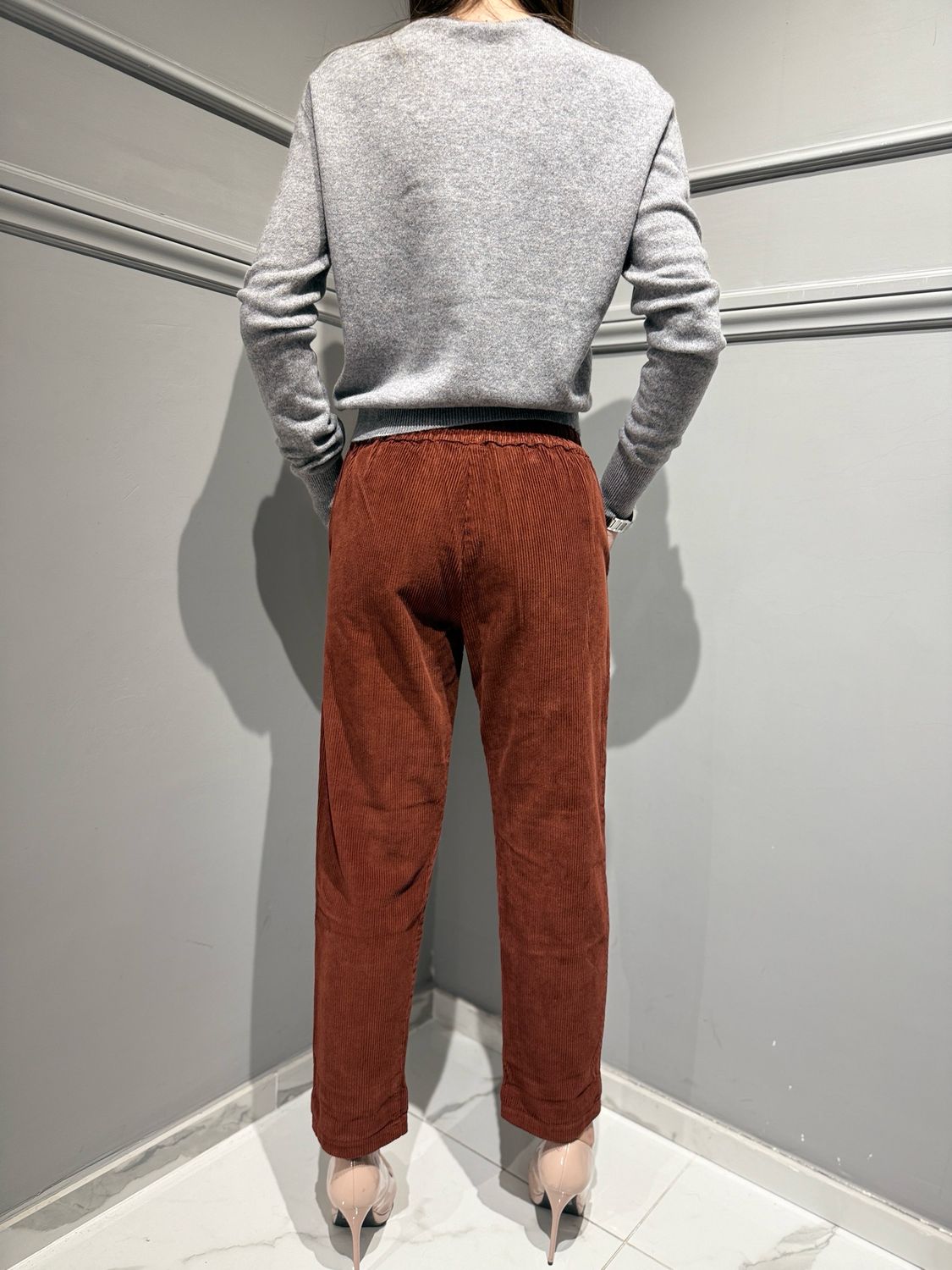 TENSIONE IN - maglia girocollo in pura lana WL104AI25 grigio chiaro