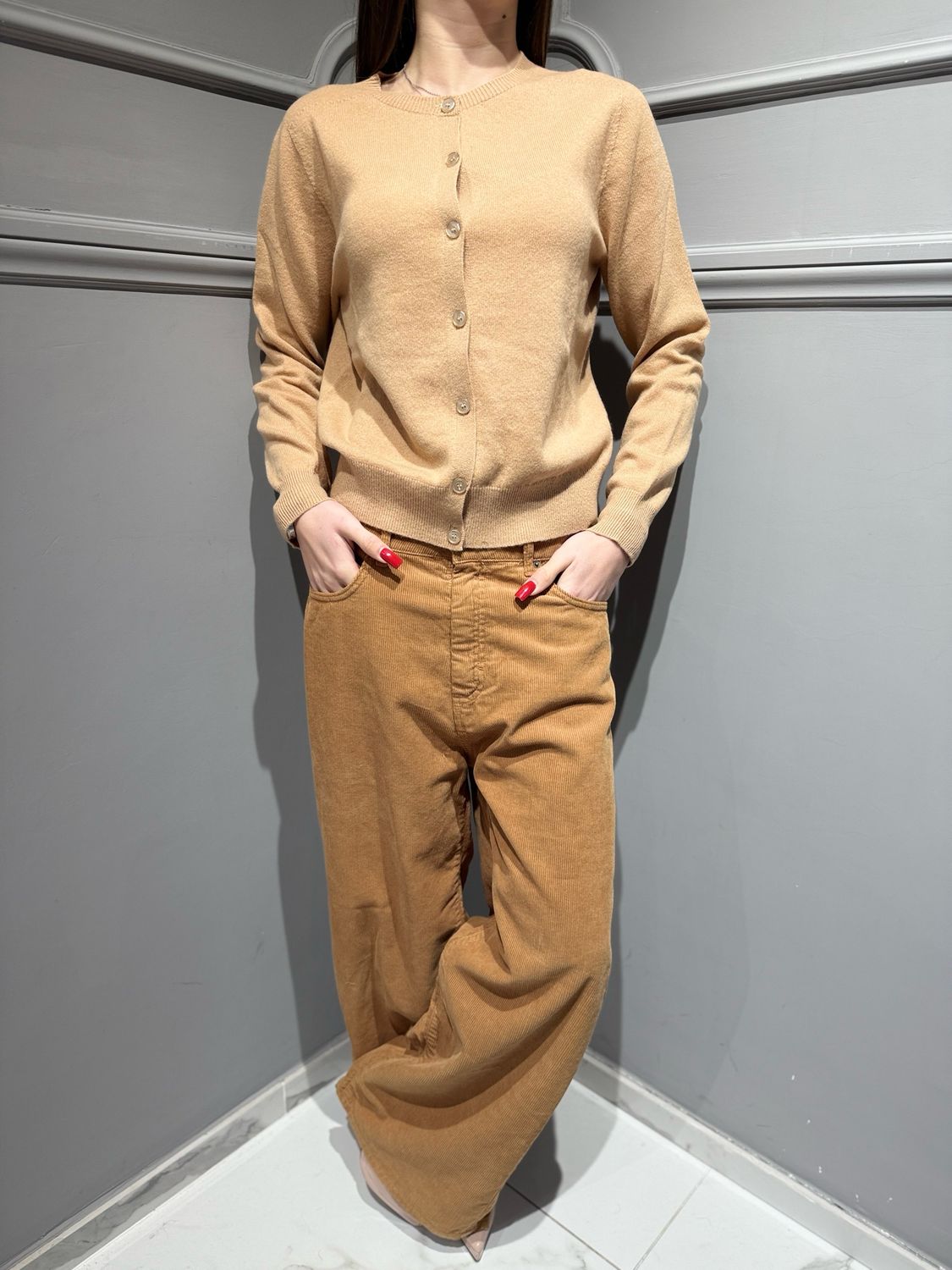 TENSIONE IN - cardigan in pura lana WL145AI25 camel