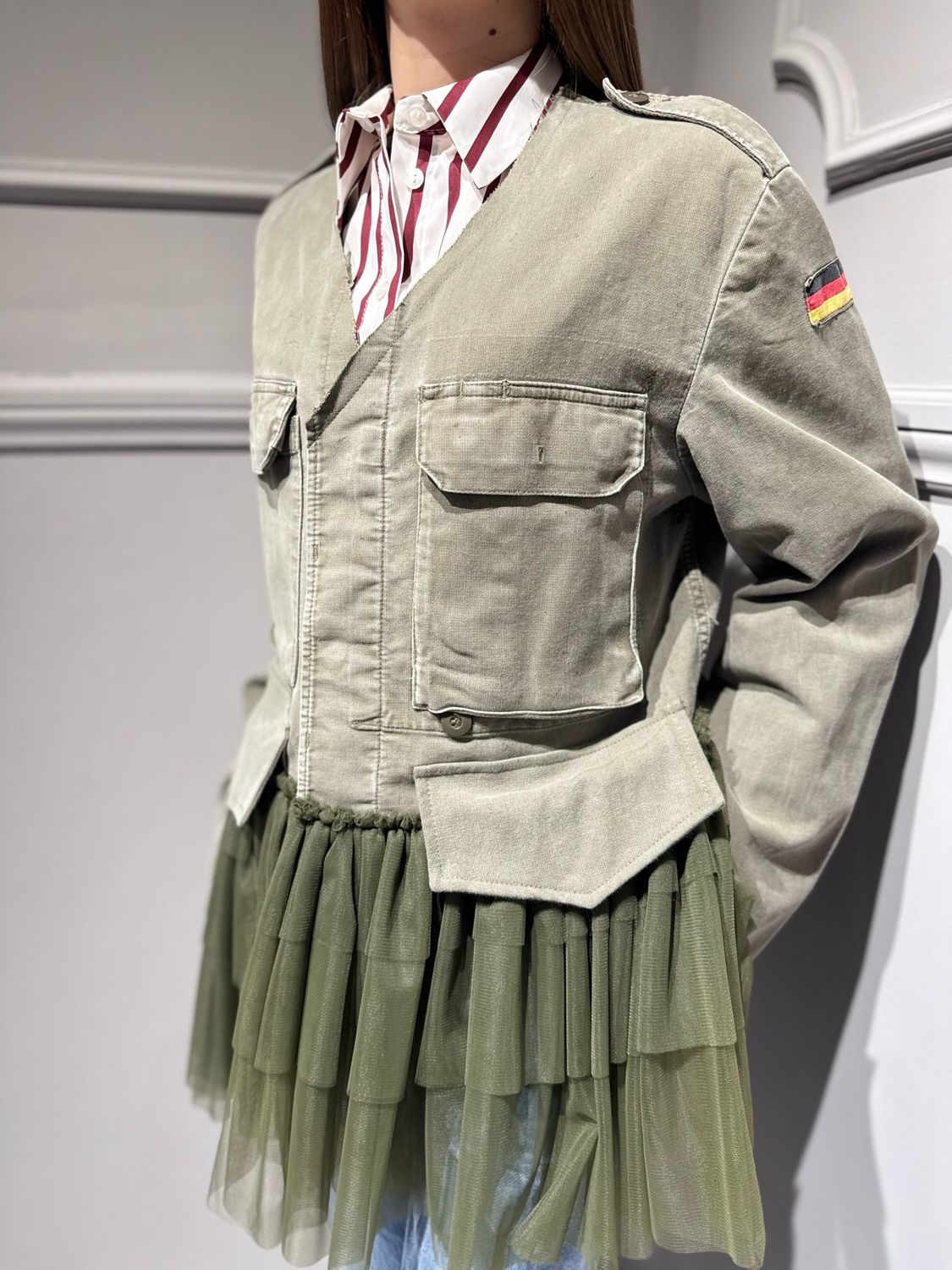 TENSIONE IN - giacca vintage + toulle 38496 verde militare