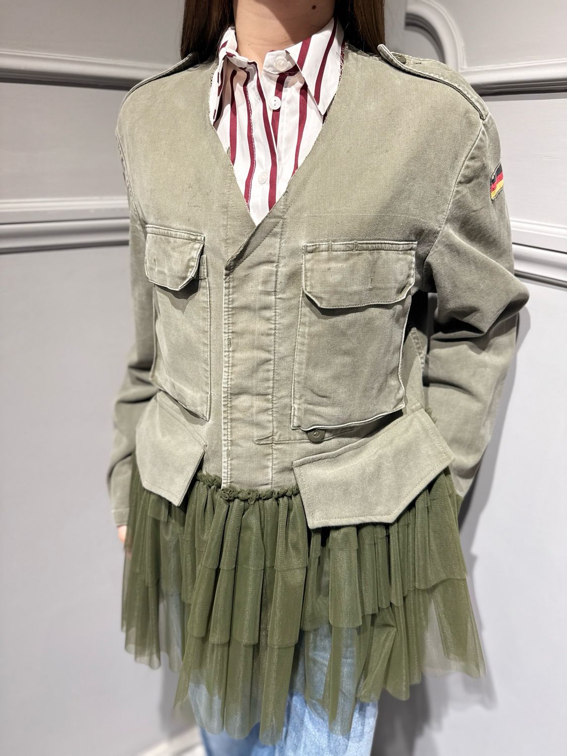 TENSIONE IN - giacca vintage + toulle 38496 verde militare