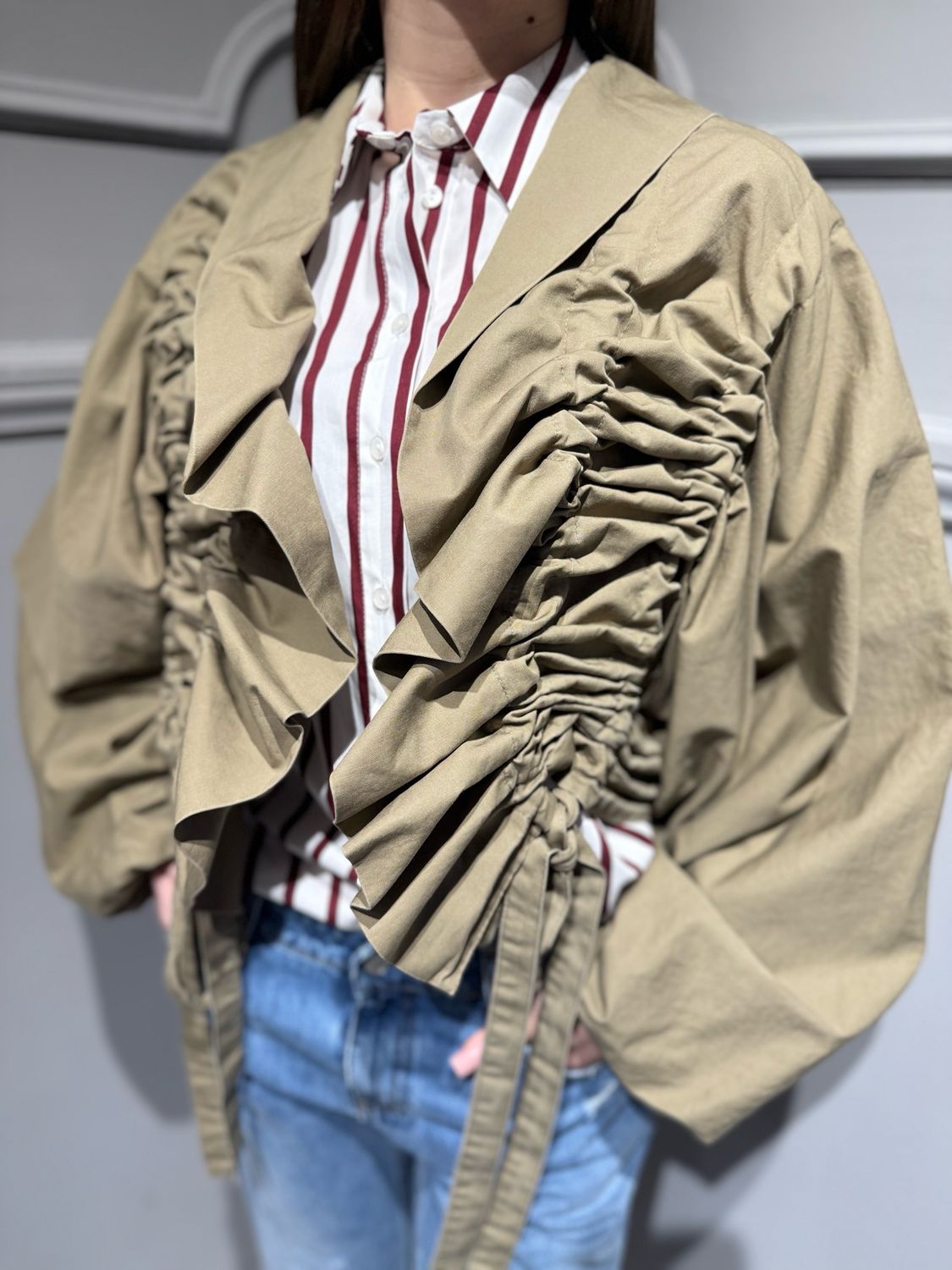 TENSIONE IN - bomber canalette 38390 kaki