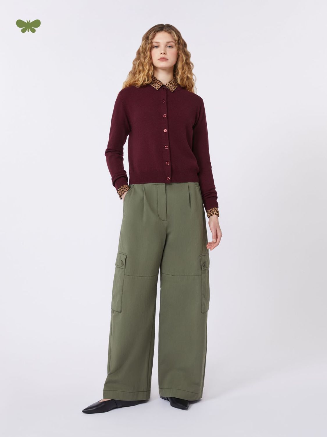 WEEKEND MAX MARA - Pantalone in gabardina di cotone AQUILA - VERDE SCURO
