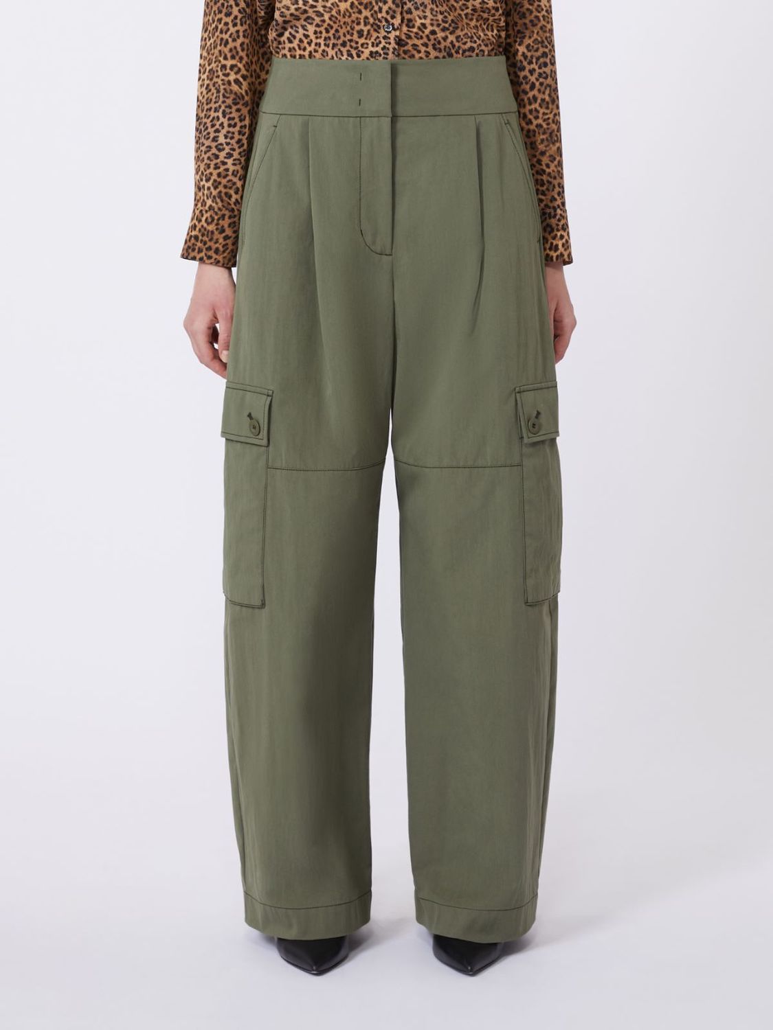 WEEKEND MAX MARA - Pantalone in gabardina di cotone AQUILA - VERDE SCURO