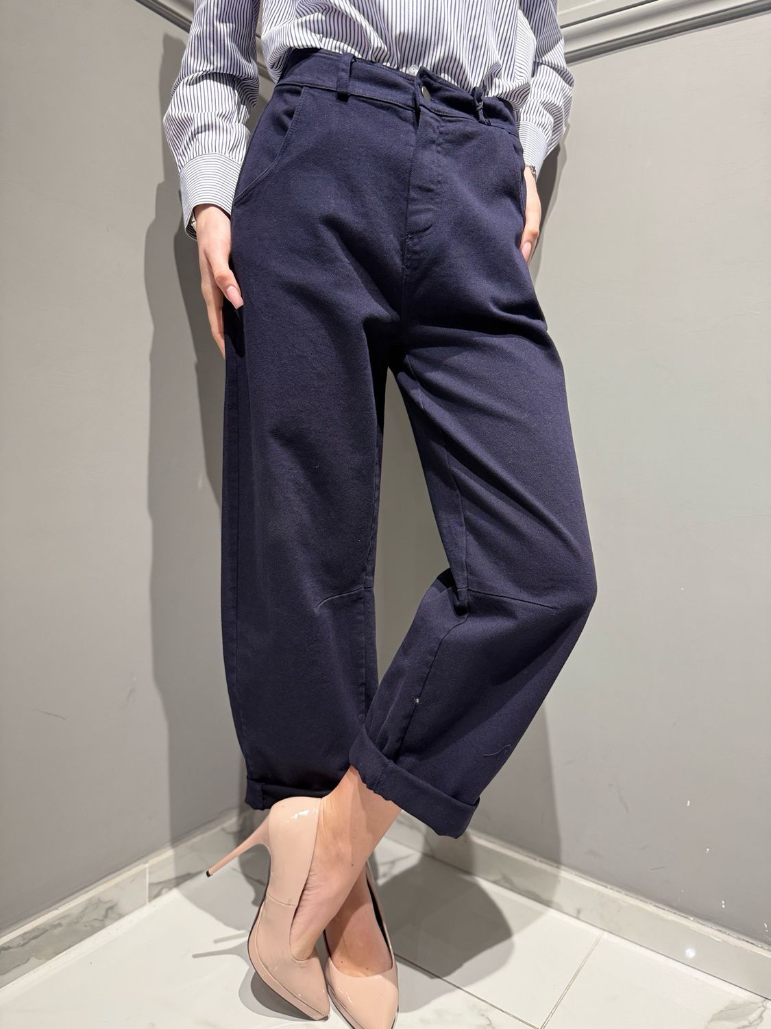 TENSIONE IN - pantalone ovetto pences ginocchio PA5137-PE26 blu notte