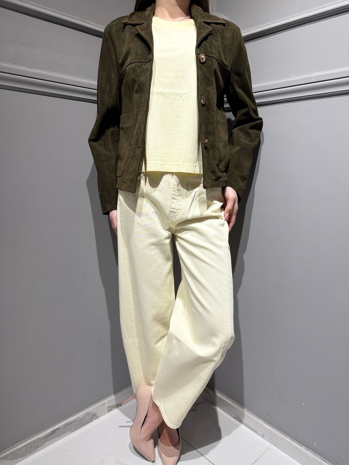 VICOLO - giacca in renna TAB0164 verde militare