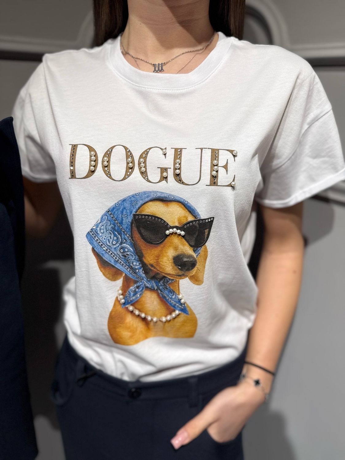 MOTEL - t-shirt cagnolino Vogue 26M3791 bianco