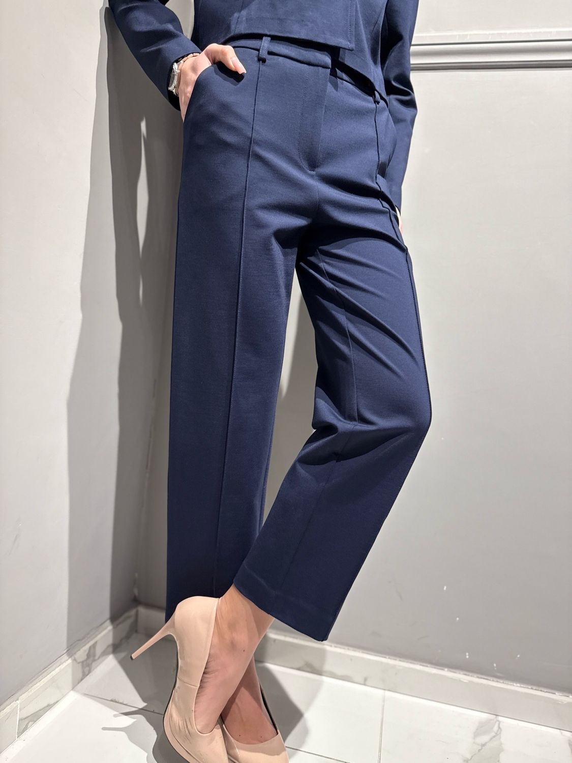 TENSIONE IN - pantalone in punto Milano 26P3700 blu