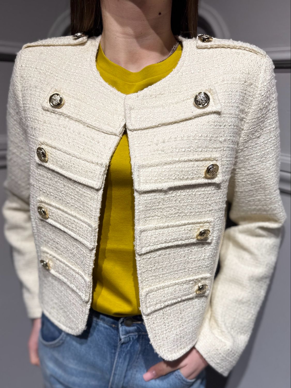 TENSIONE IN - giacca chanel 26B3718 panna