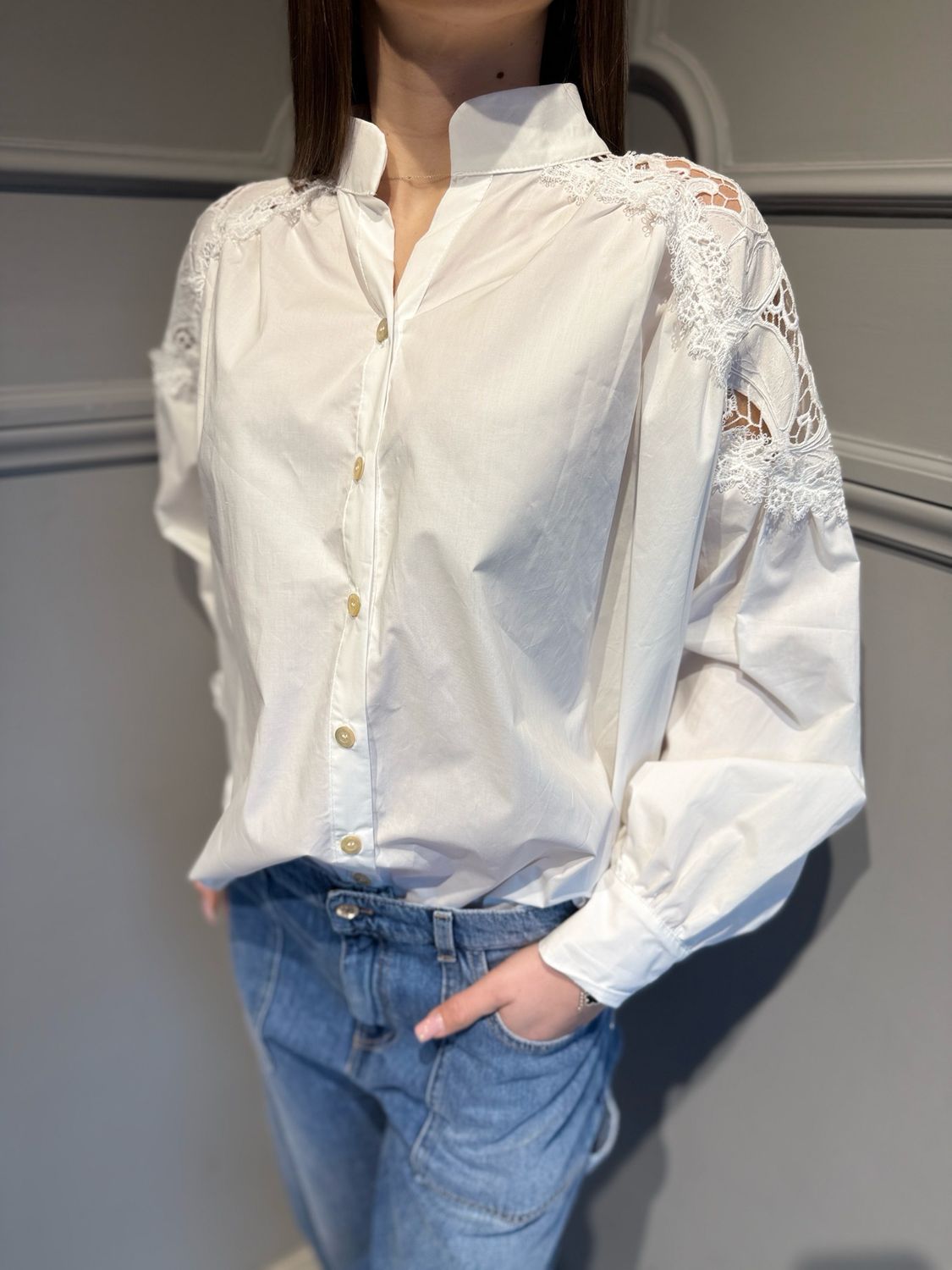 TENSIONE IN - camicia in cotone 38604 bianco