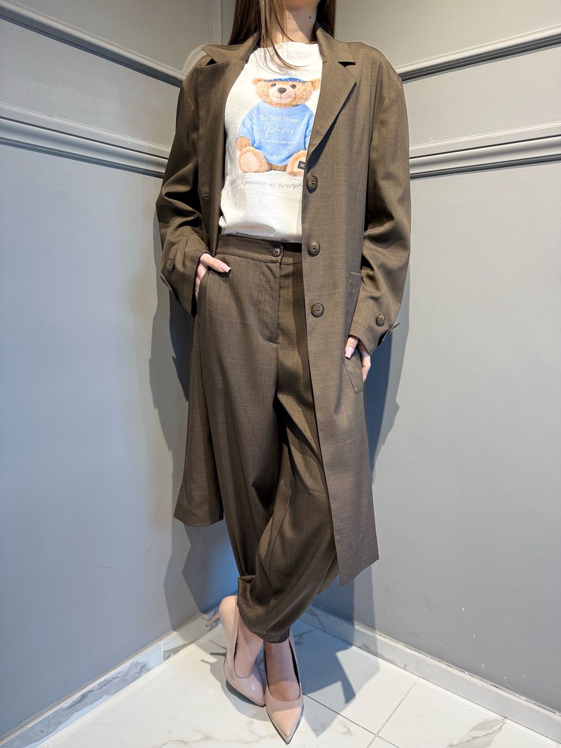 VICOLO - spolverino in tessuto fluido TAB0342 tabacco