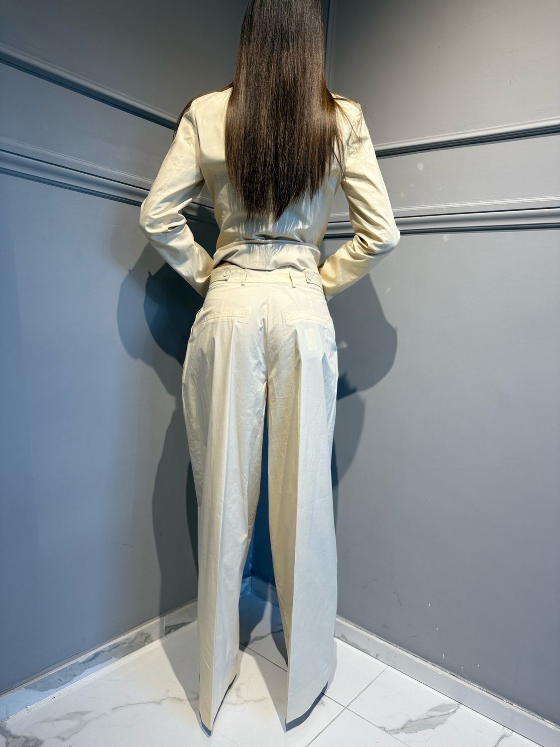 TWINSET ACTITUDE - pantalone in popeline di cotone con pences 261AT2025 cacha