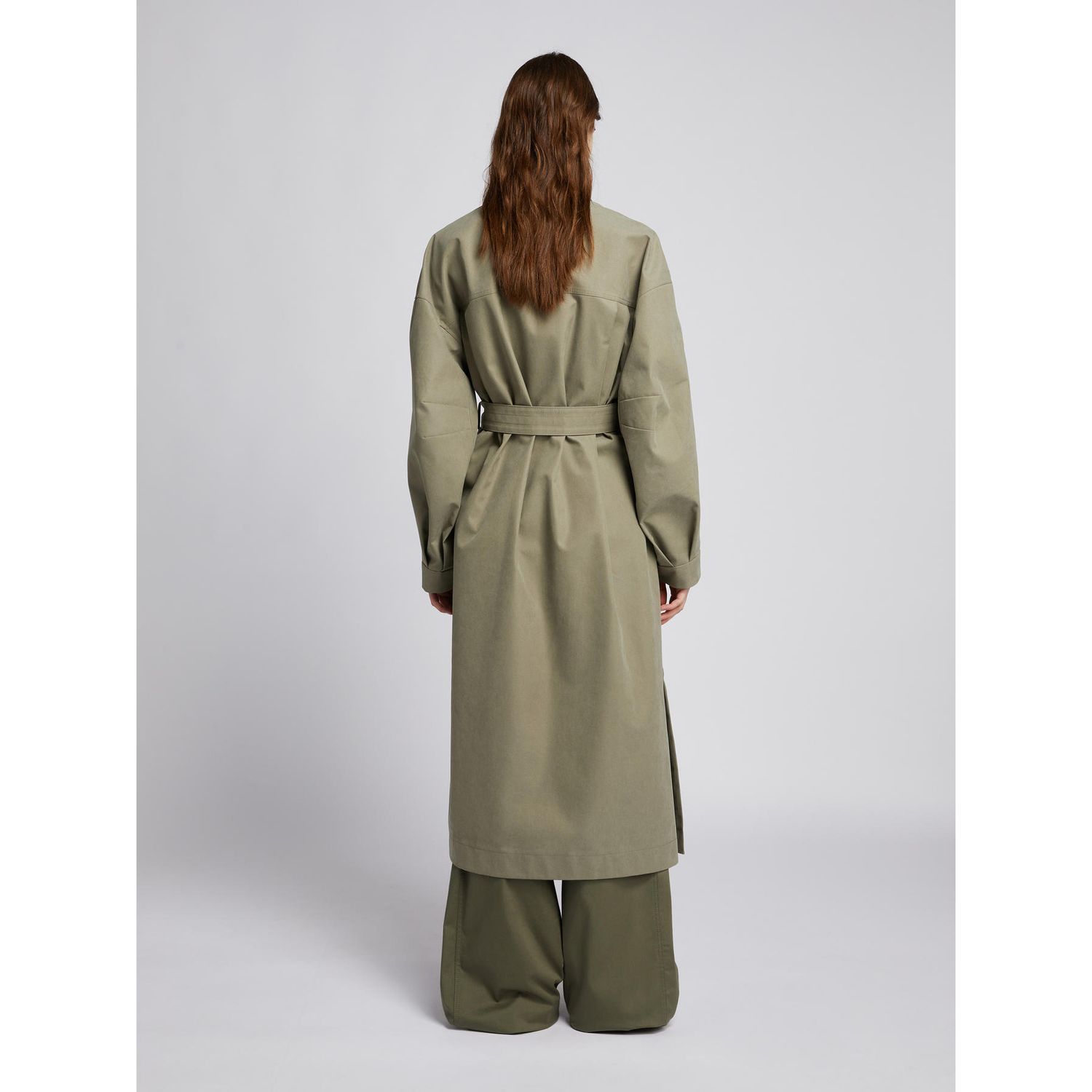 MM MAX MARA -  TRENCH BAMBOLA  IN GABARDINA MEMBRANATO ANTIGOCCIA colore LODEN