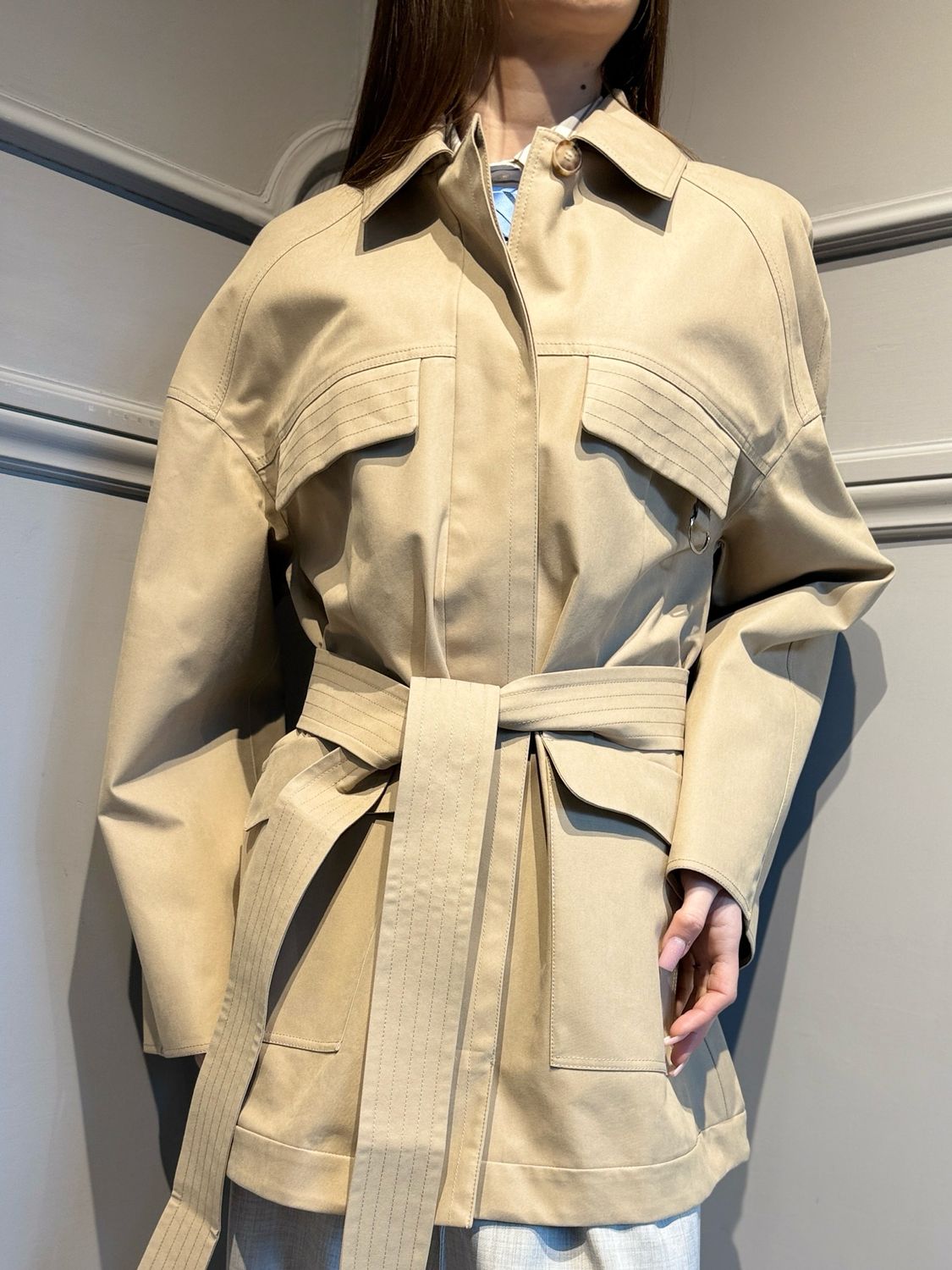 MM MAX MARA - GIACCA RAFIA impermeabile GABARDINA CO/PL/PA MEMBRANATO ANTIGOCCIA 02 Impermeabile