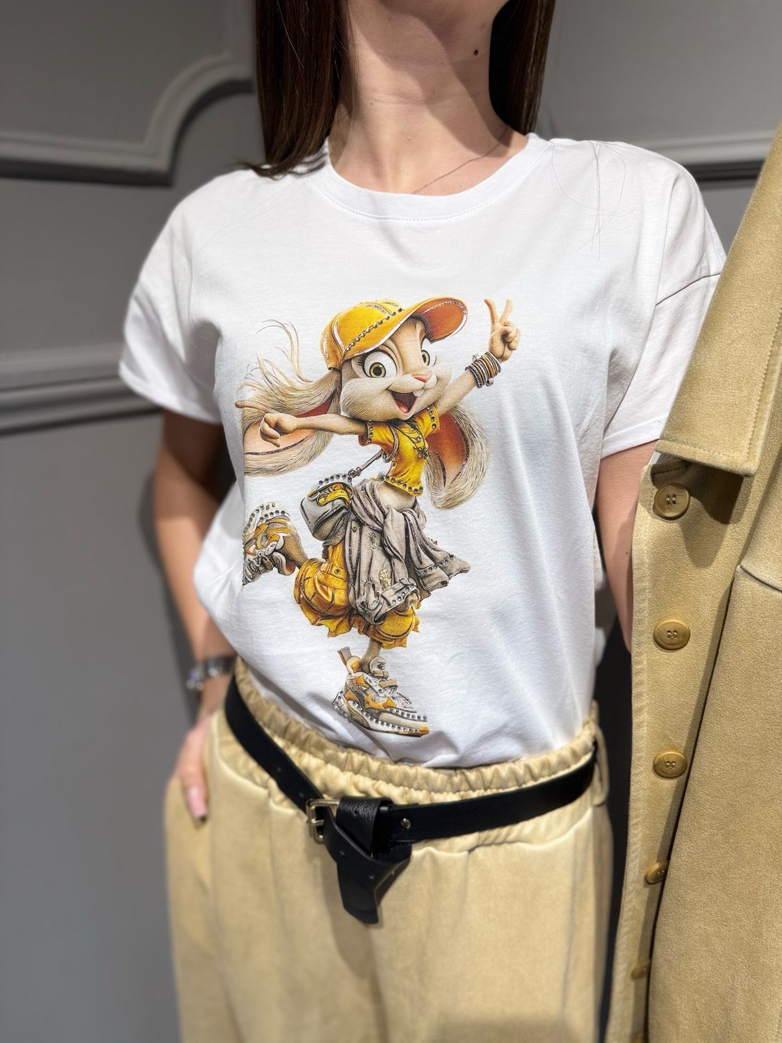 MOTEL - t-shirt 26M3900 con pietre bianco