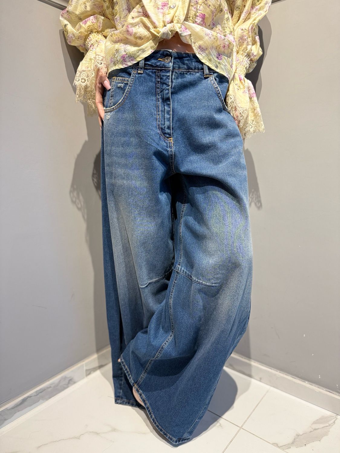 MOTEL -  pantalone in jeans Baloon ampio 3992j119W653