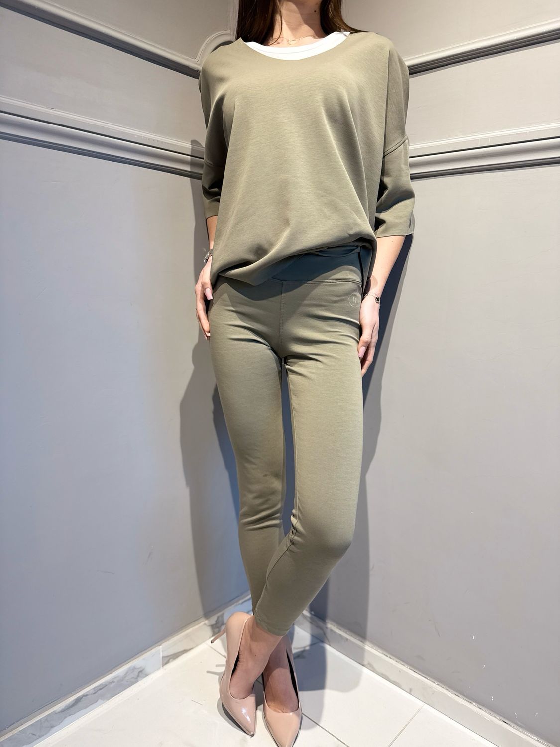 HAVE ONE - leggings elasticizzati PMI-Q019 militare