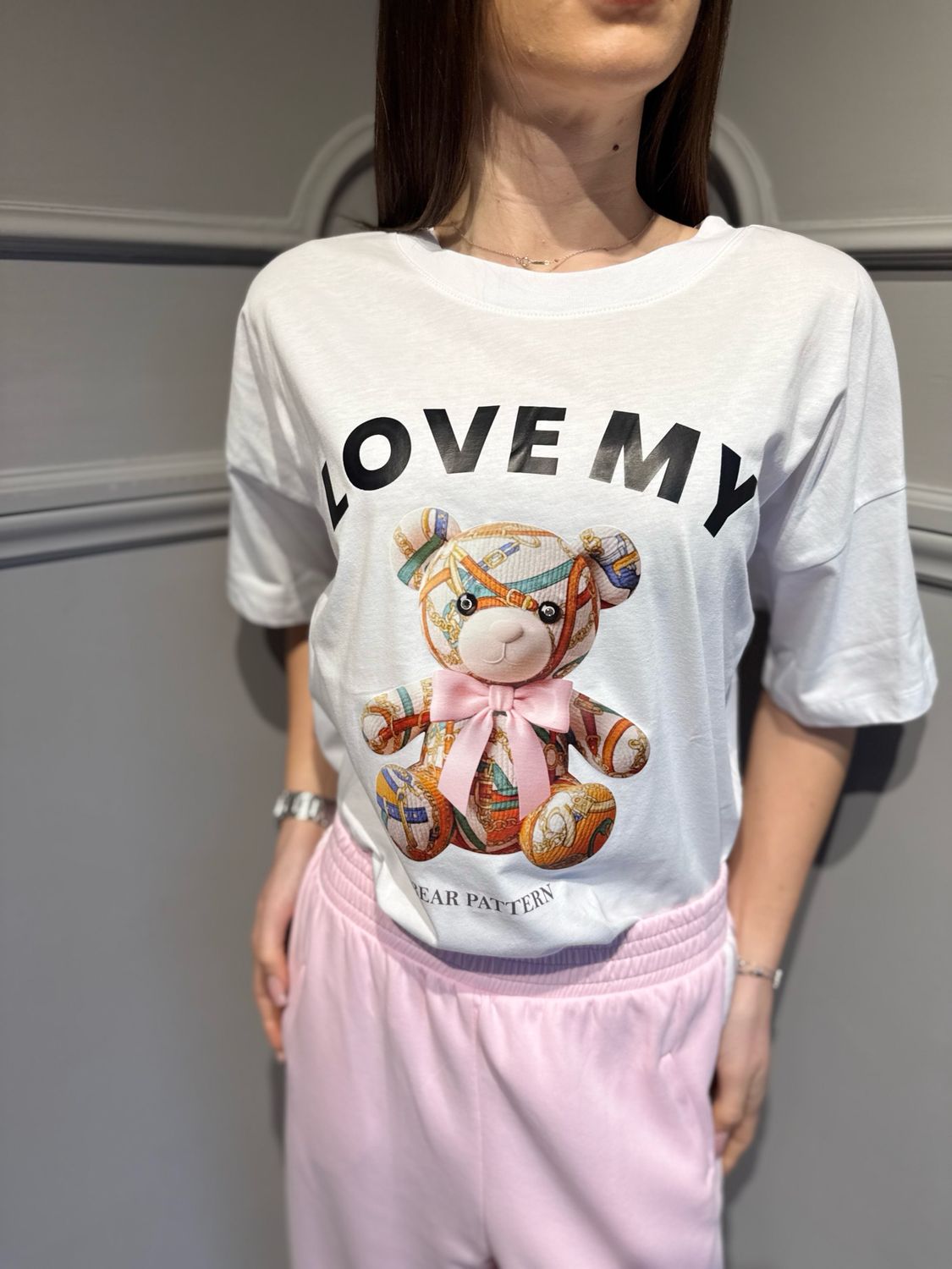 MOTEL - t-shirt orsetto M6428-TP-S590M bianco