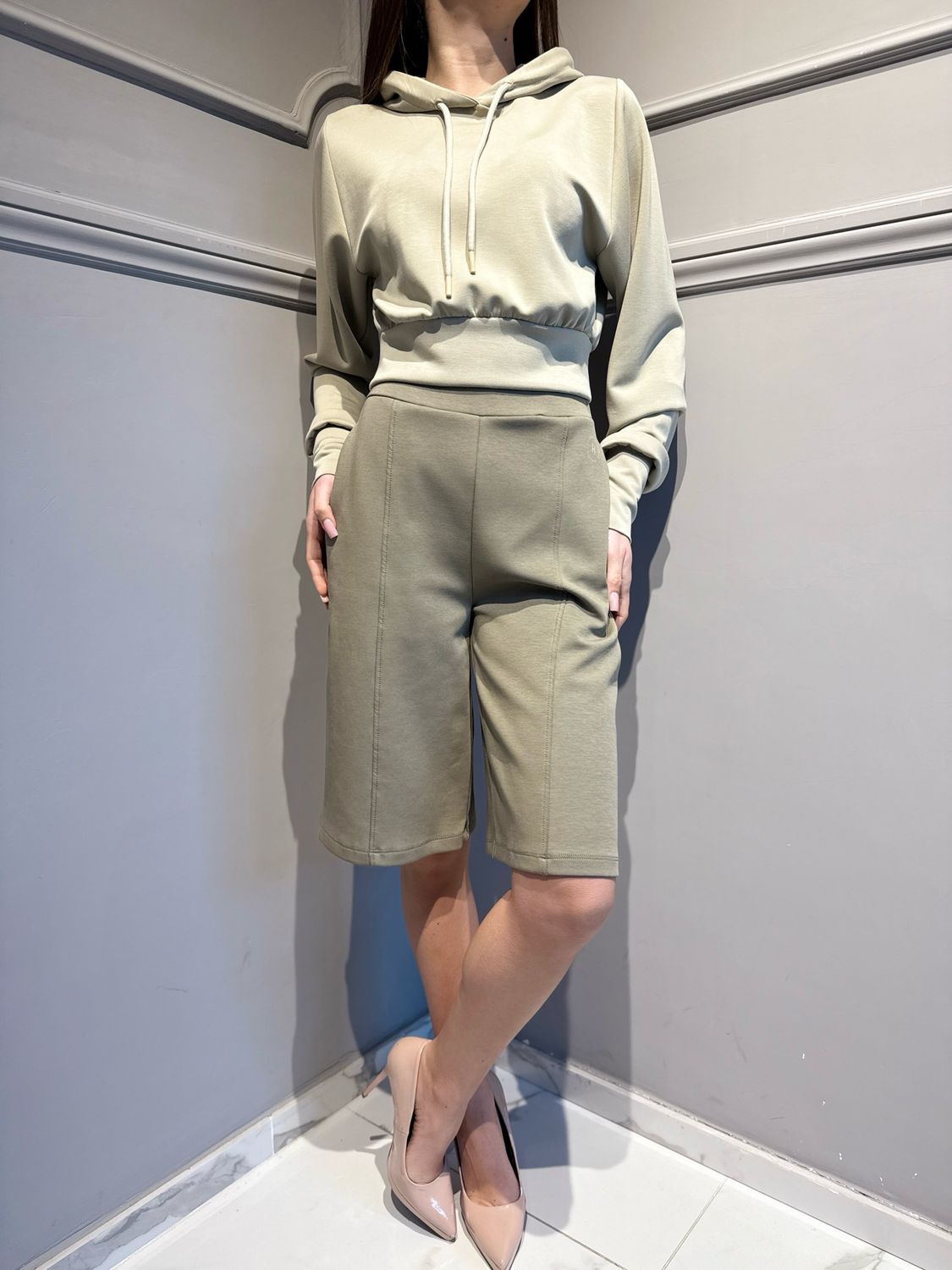 HAVE ONE - bermuda elasticizzato PMI-Q017 militare