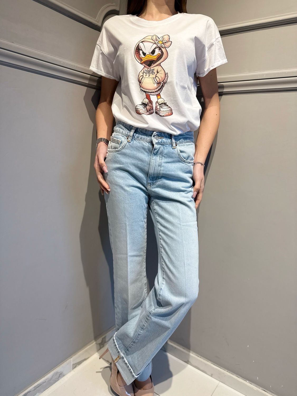 VICOLO - jeans fermo dritto con rivolto JODIE DAB5055