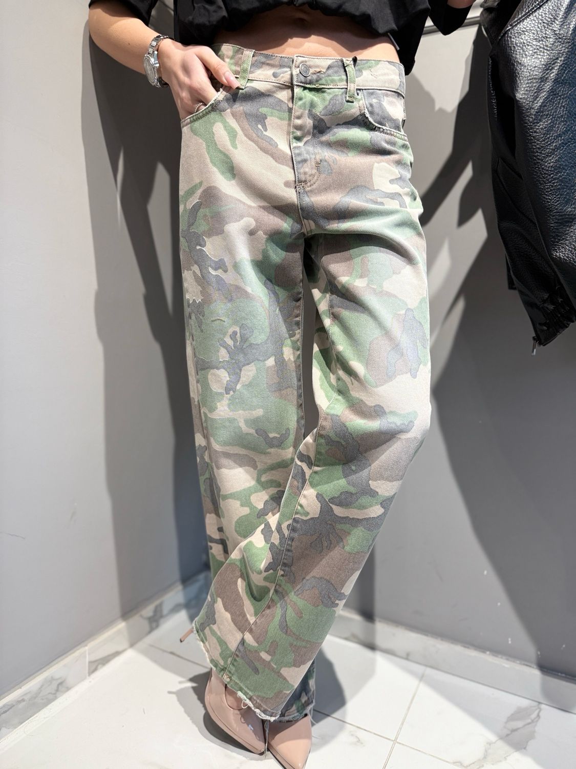 VICOLO - pantalone camouflage melody DAB5326 militare