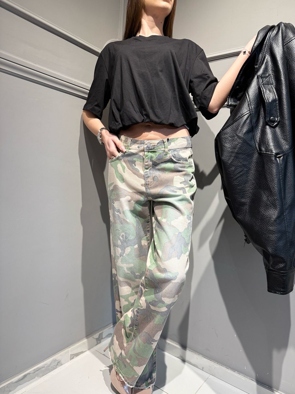VICOLO - pantalone camouflage melody DAB5326 militare