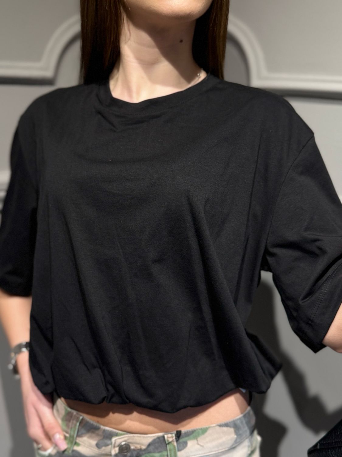 TENSIONE IN - maglia Baloon a palloncino PE260101 nero