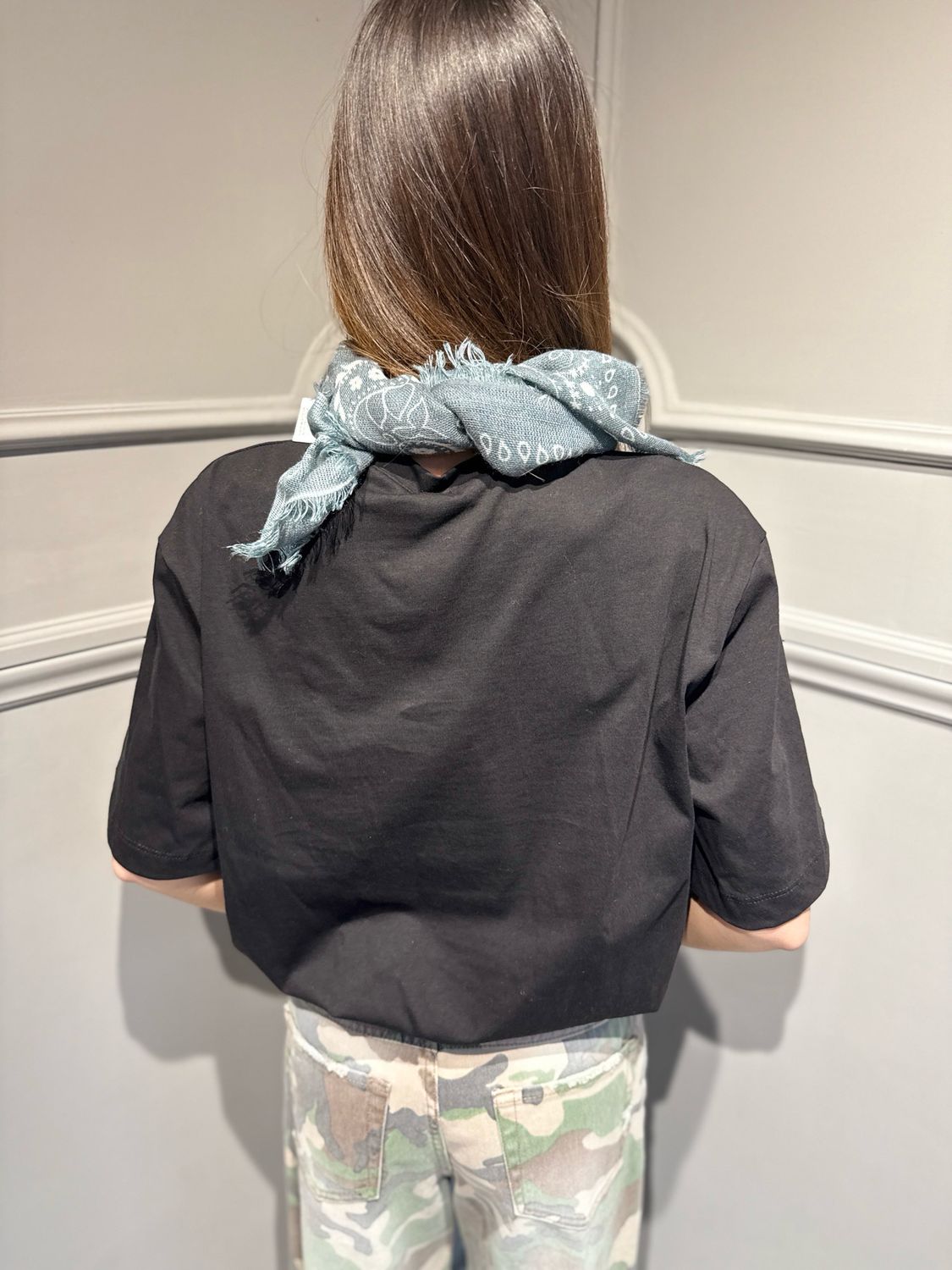 TENSIONE IN - foulard a bandana con frangine 38746 blu