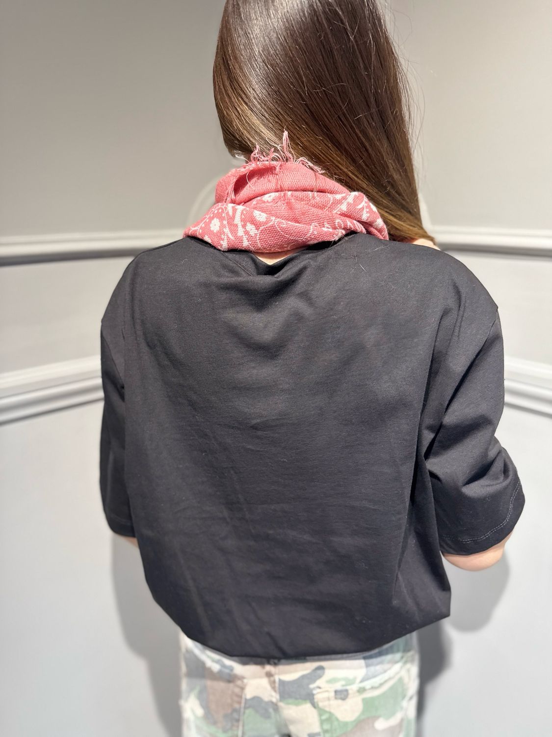 TENSIONE IN - foulard bandana con frangine 38746 corallo