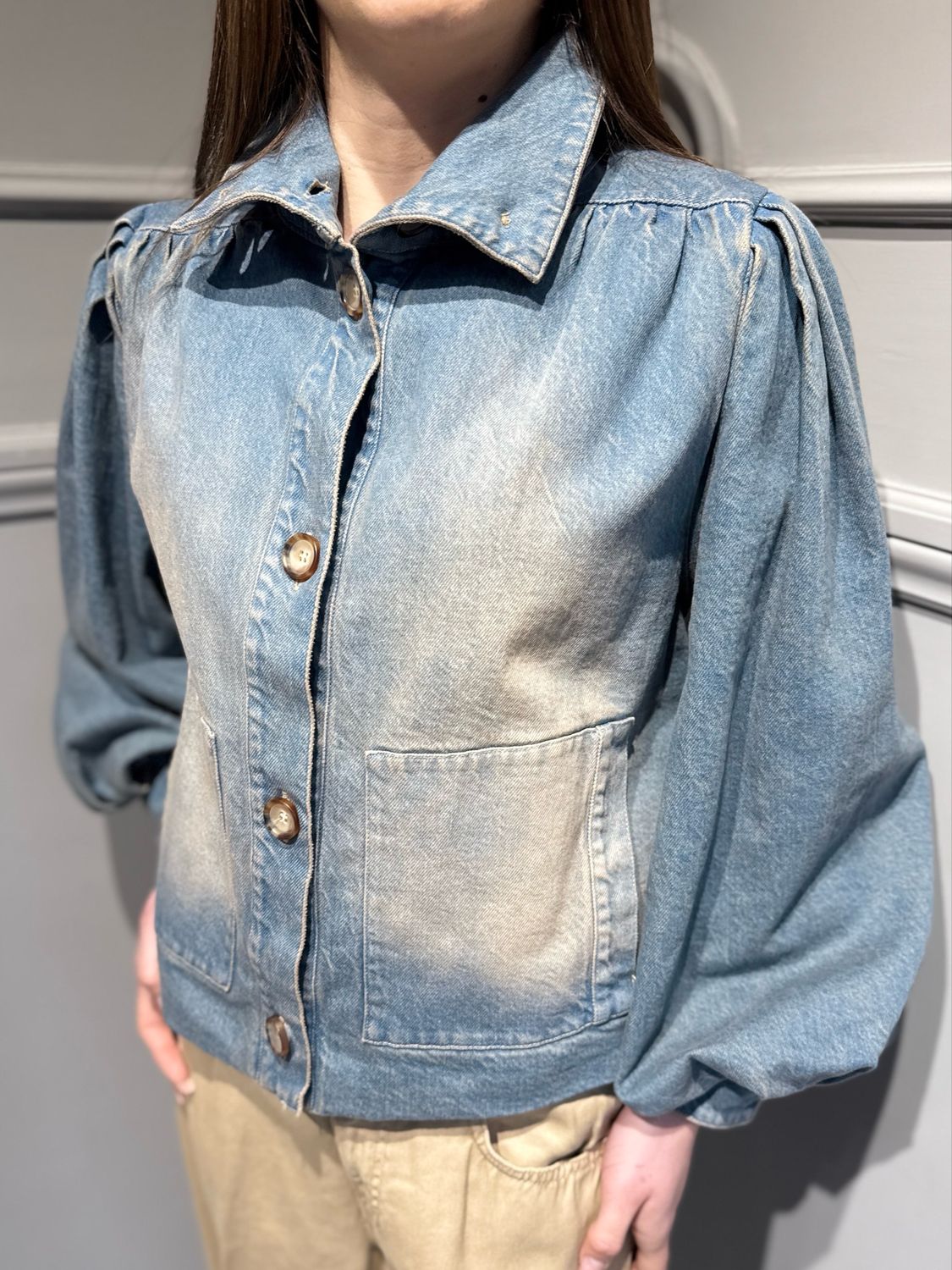 MOTEL - giacca in jeans con maniche a palloncino S26J112 variante unica