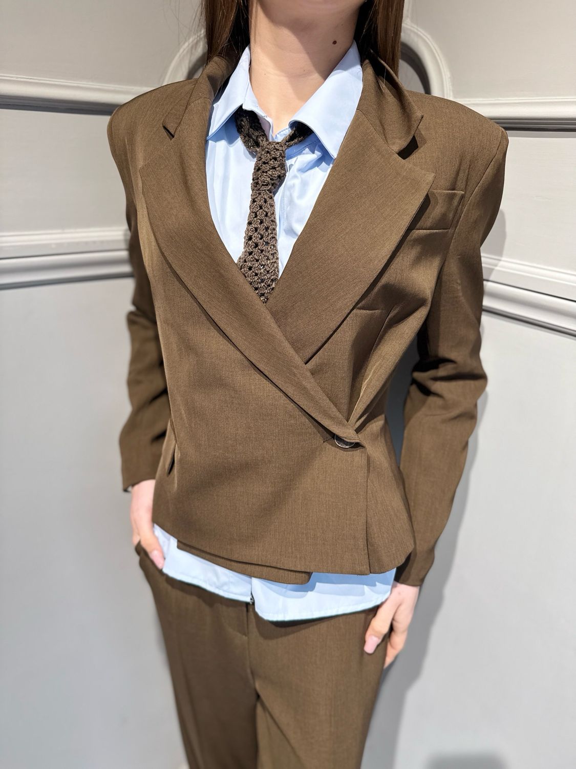 TENSIONE IN - giacca corta doppiopetto PE26204 moro