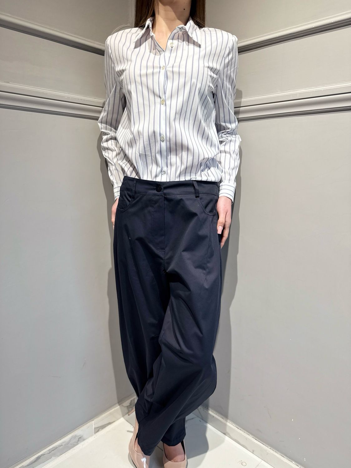 VICOLO - camicia a righe TAB0528 blu