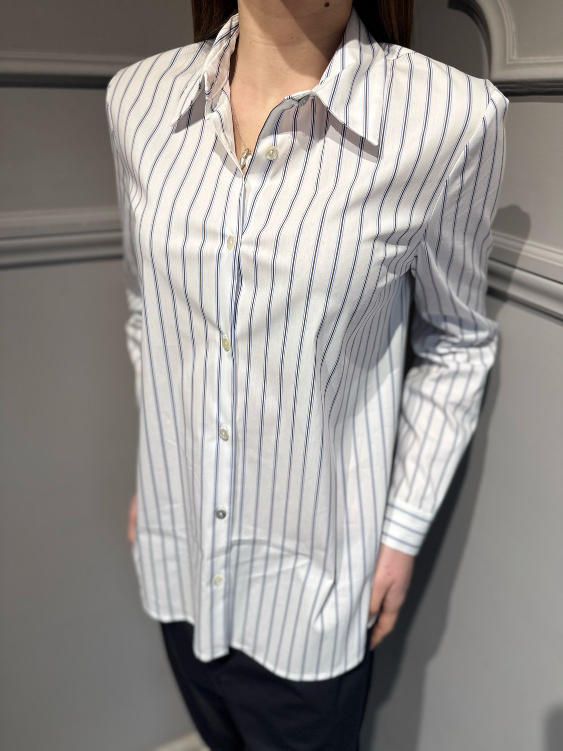 VICOLO - camicia a righe TAB0528 blu