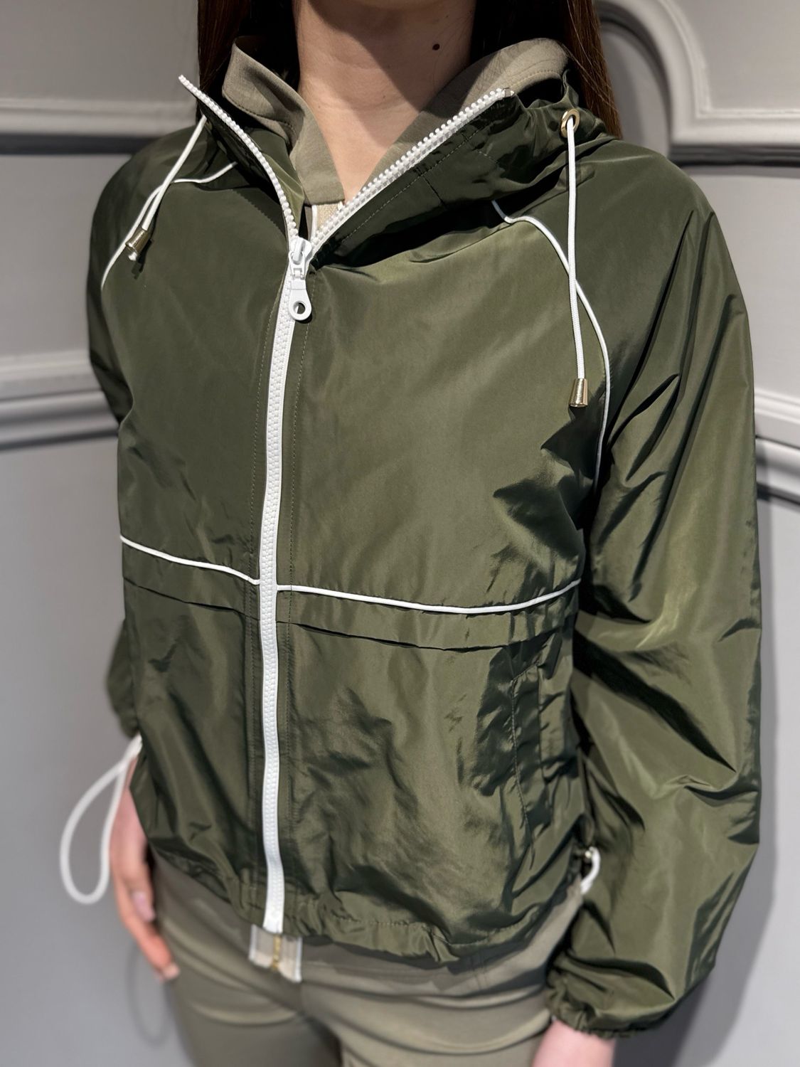 HAVE ONE - giubbino cappuccio KMI-Q007 verde militare