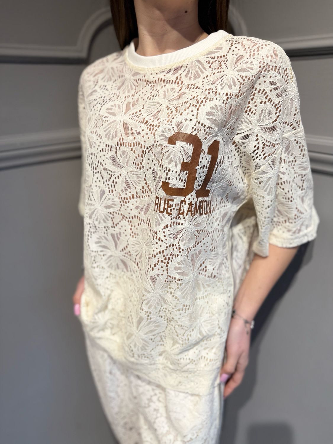 MOTEL - t-shirt 26M4168 panna