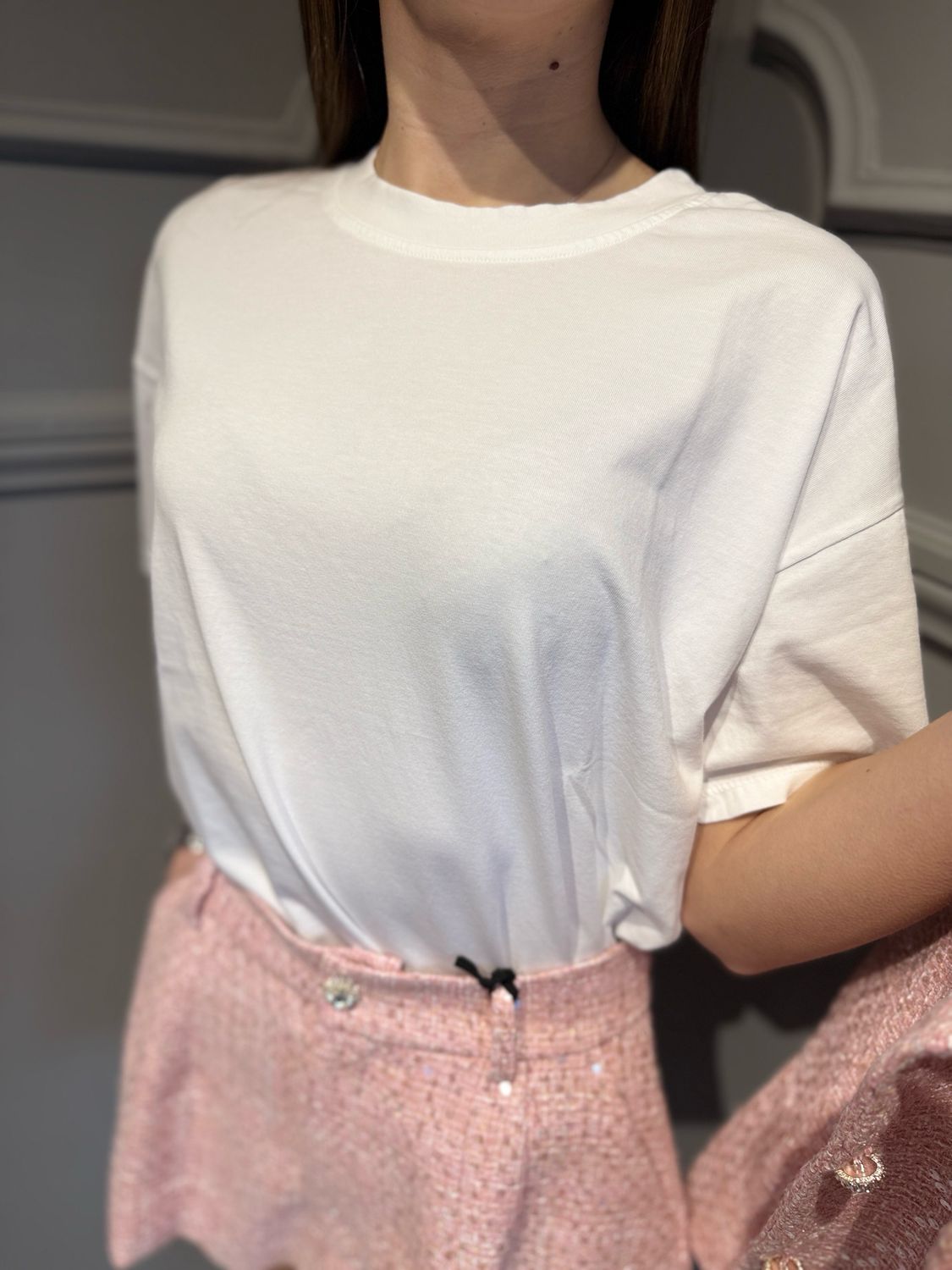 HAVE ONE - t-shirt a scatoletta corta MJS-Q017  bianco