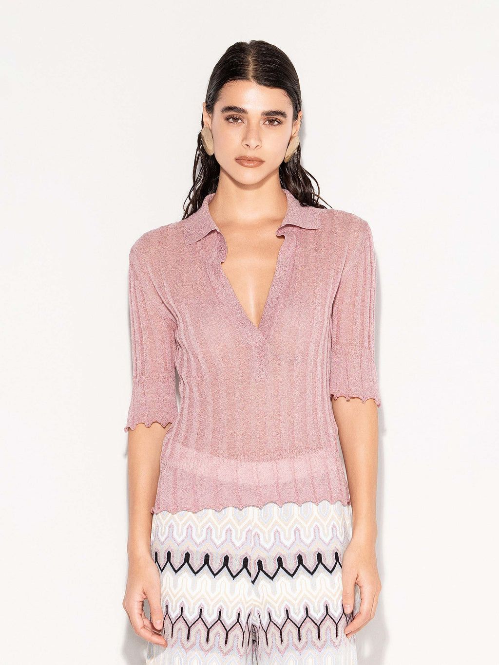 POLO AKEP A MANICHE CORTE SKU: PLKD13280 ROSA