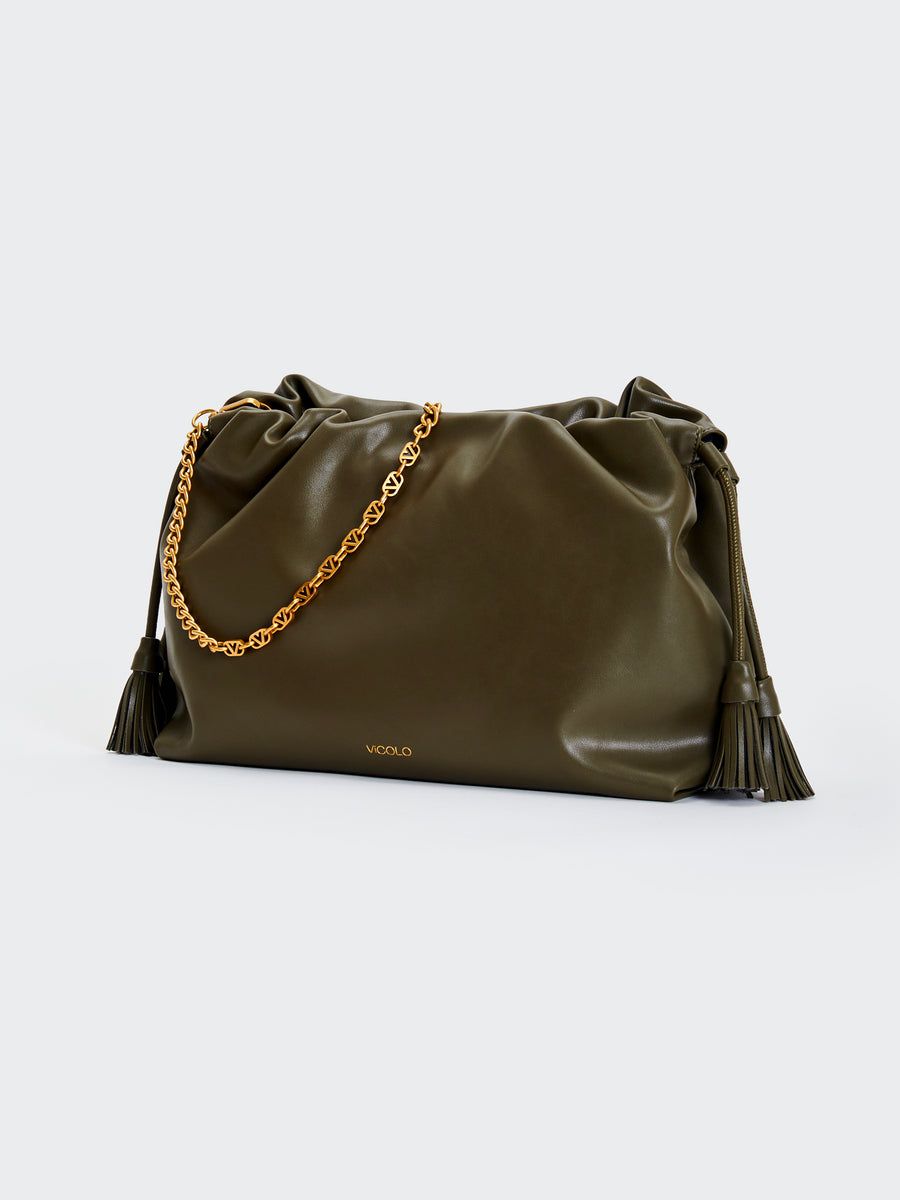VICOLO - Borsa Tassel XSB0034 NEW IN Militare