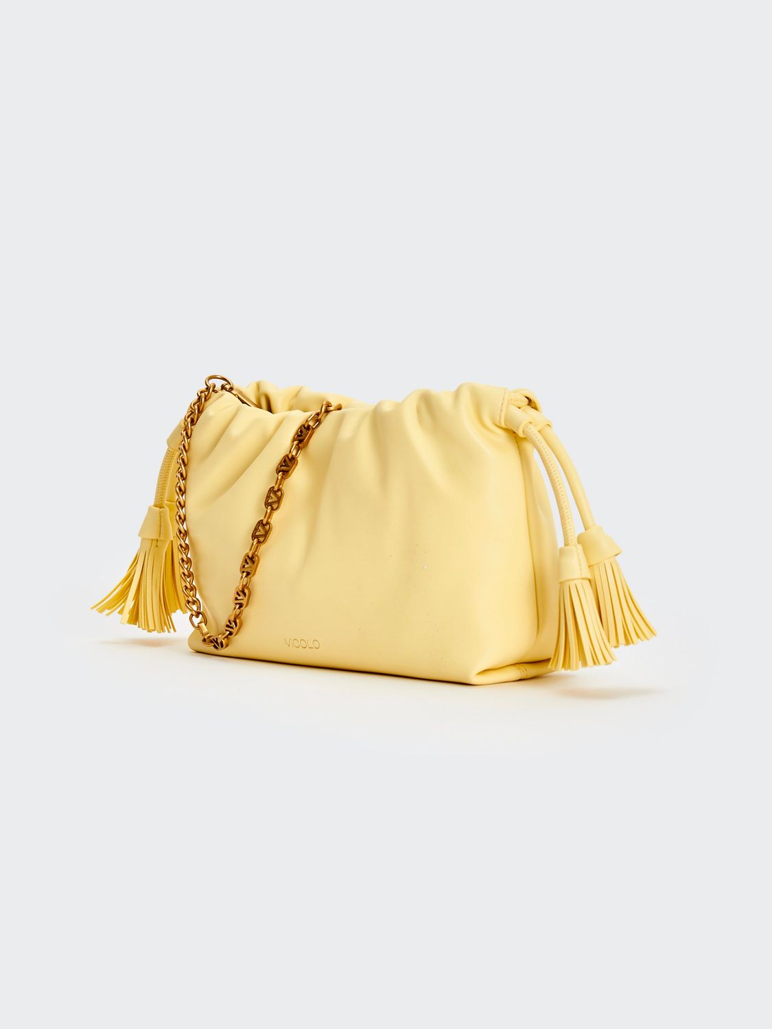 VICOLO - Borsa Tassel Small XAB0035 NEW IN Giallo Pulcino