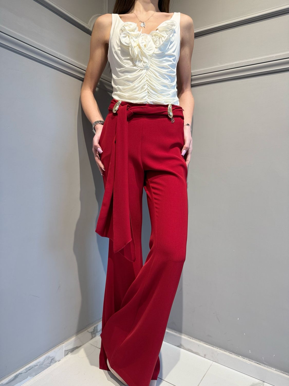 BABYLON - body in Jersey elasticizzato e roselline W MF0314 bianco