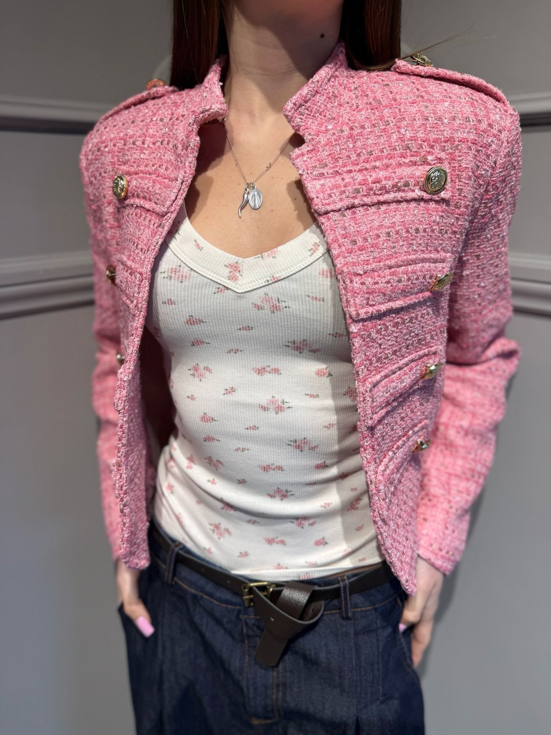 MOTEL - giacca chanel Napoleone 26B4327 fucsia