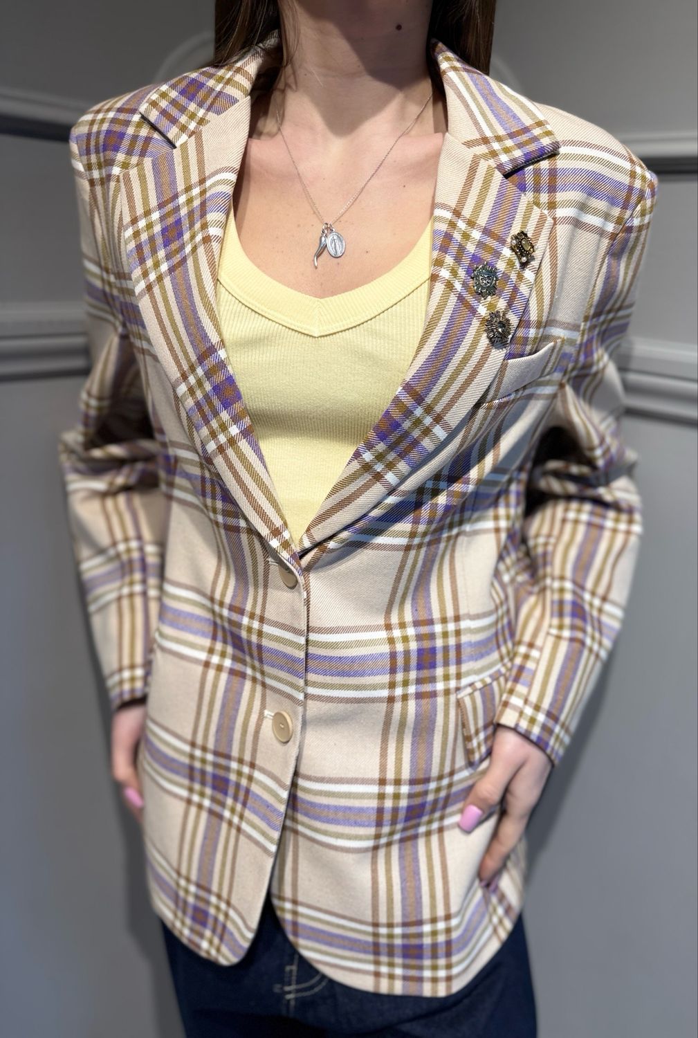 MOTEL - giacca over con spalline S26J342 variante unica