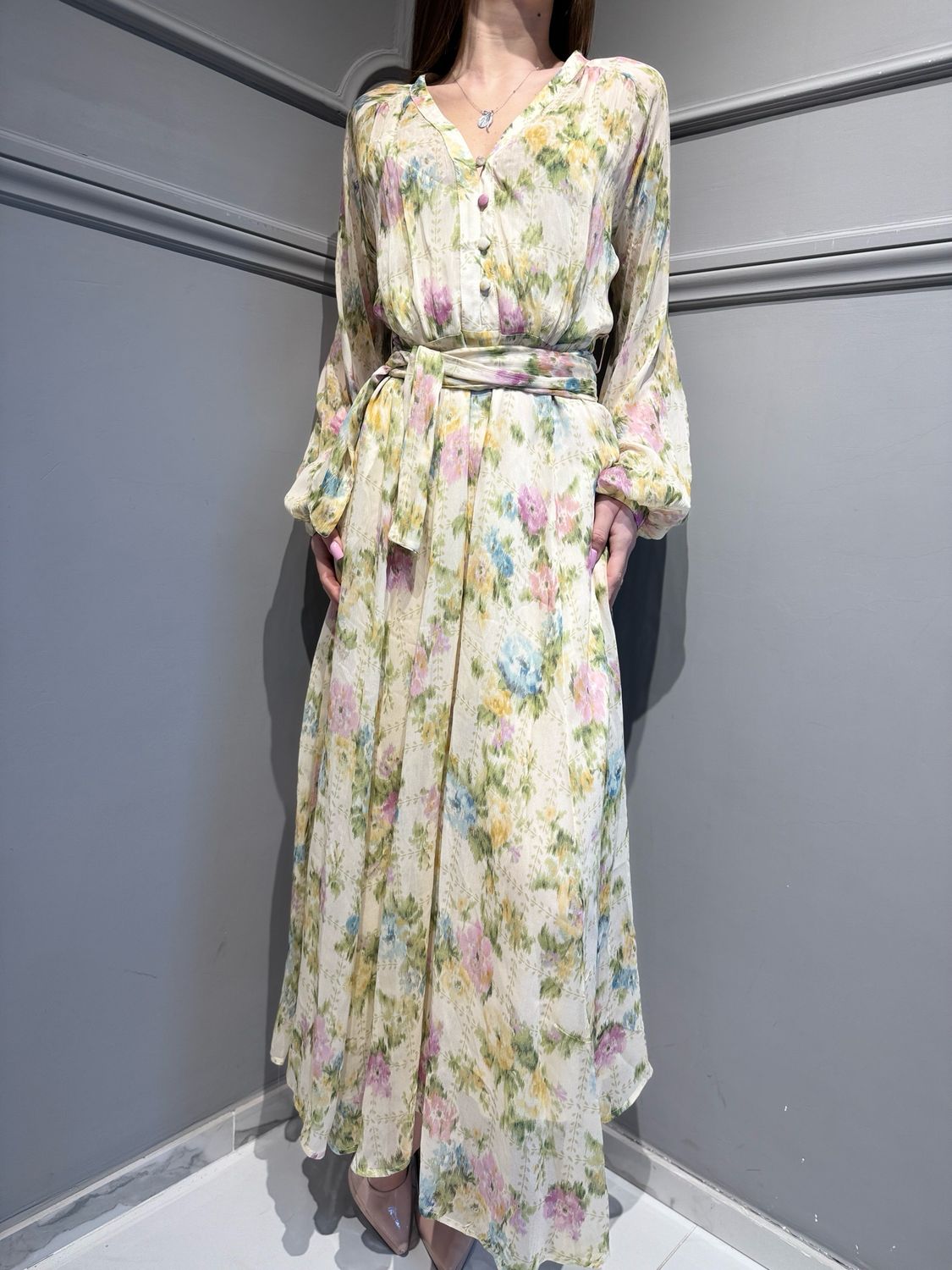 TENSIONE IN - abito chemisier S26X751 fantasia floreale