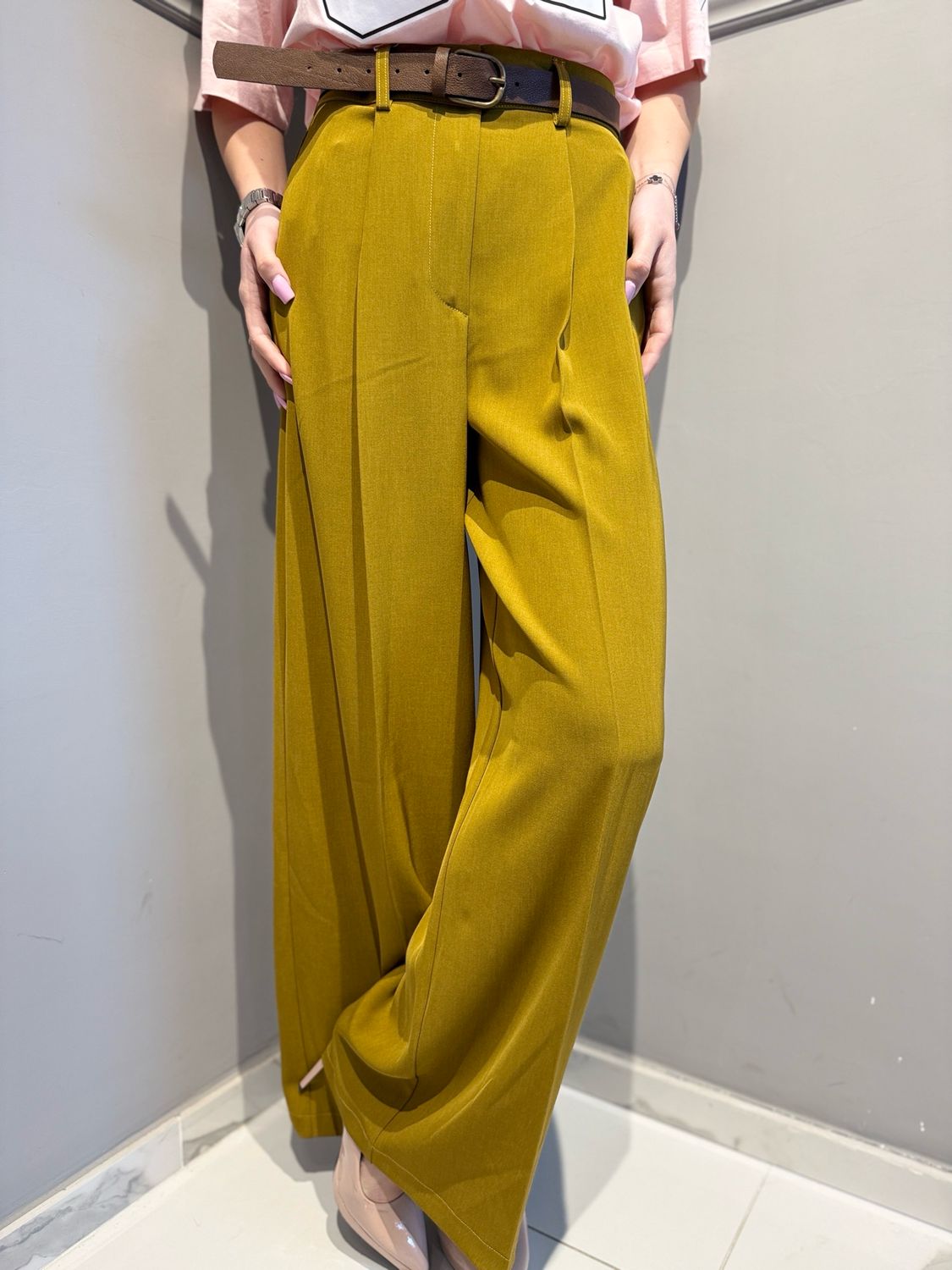 TENSIONE IN - pantalone Oscar con pences PE26- 4006CAMP olio