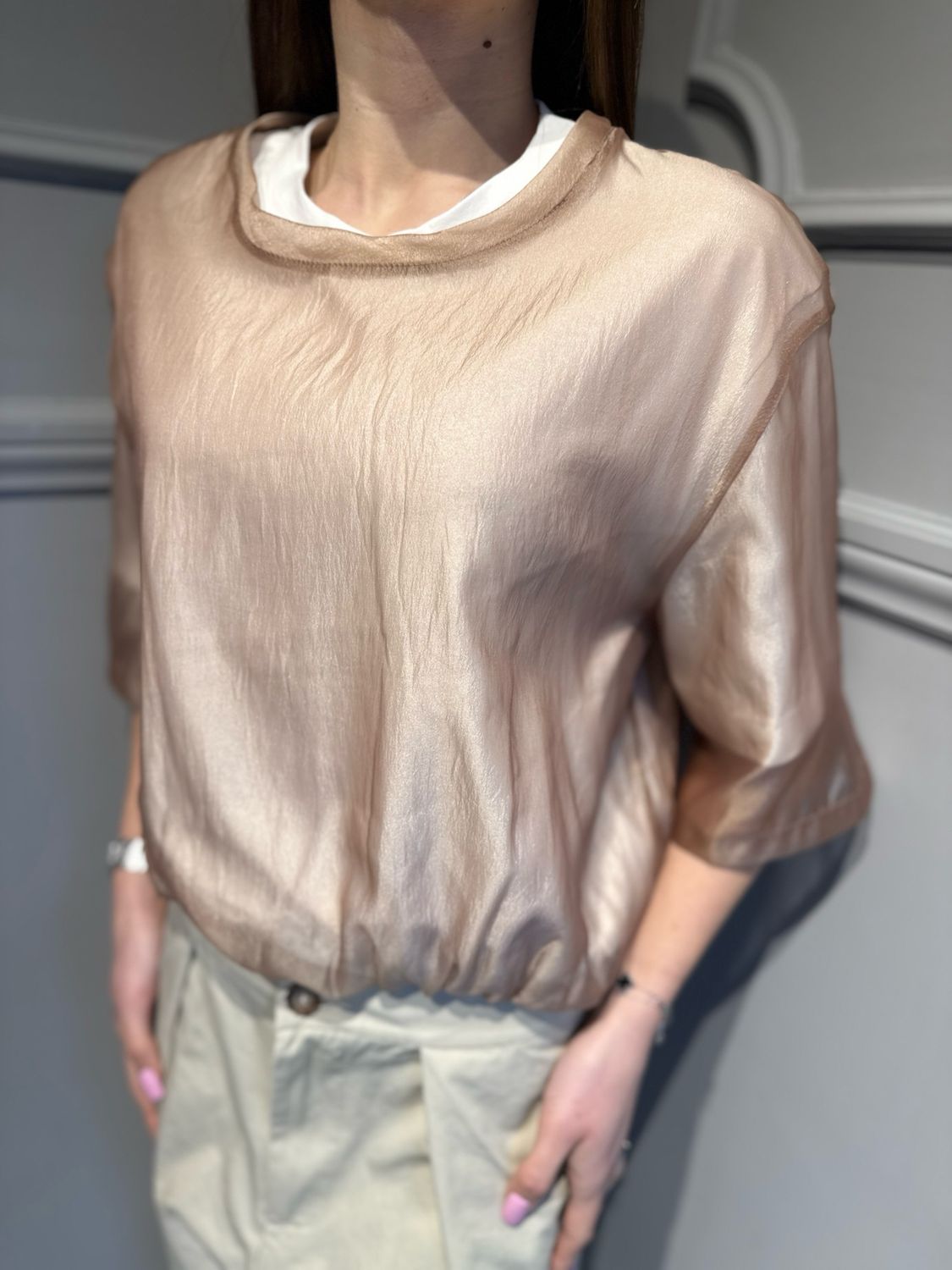 TENSIONE IN - blusa pe260099 beige scuro