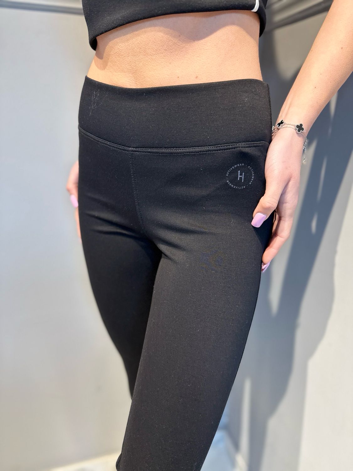 HAVE ONE - pantalone fascia a zampa elasticizzato PMI-Q014 nero