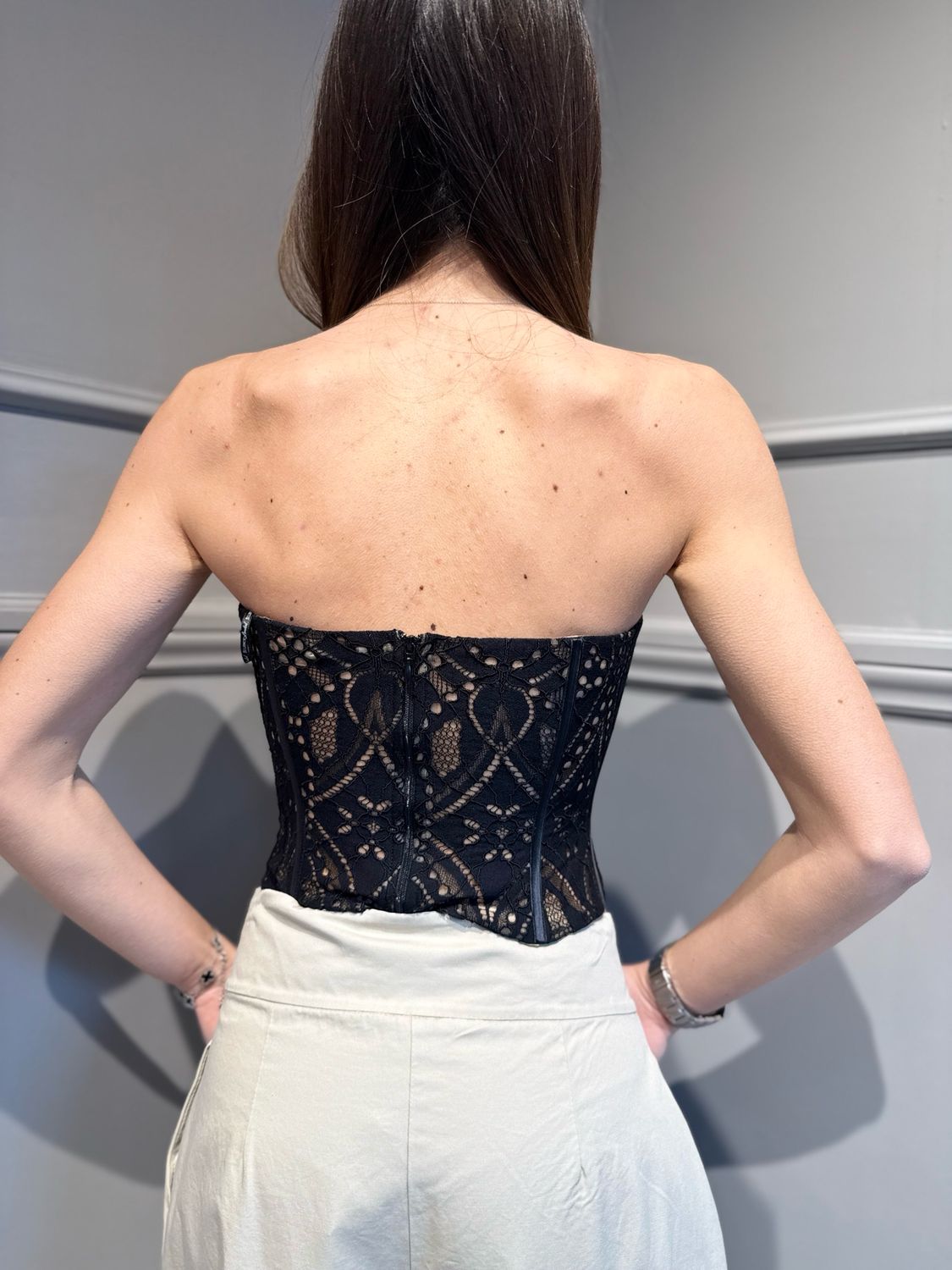 SILENCE LIMITED - top bustier in macrame’ BOU854-26 bloom_lace_bustier