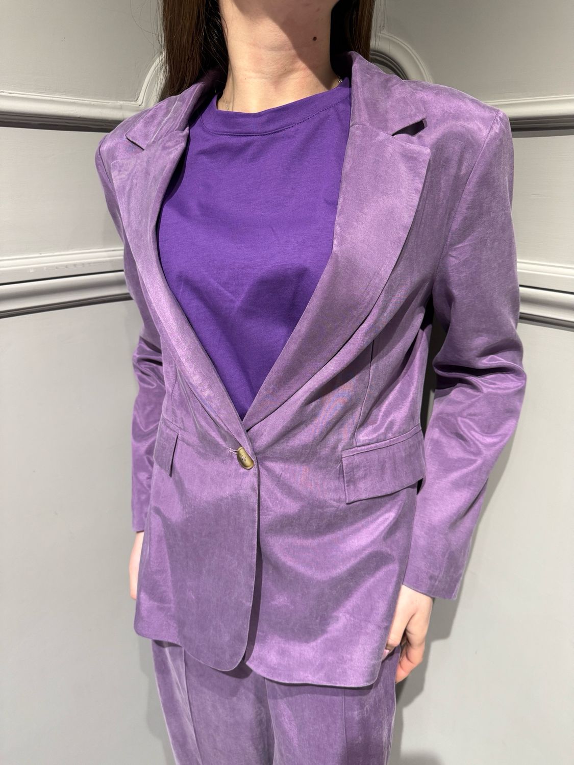 MOTEL - giacca monopetto 26B4522 lavanda