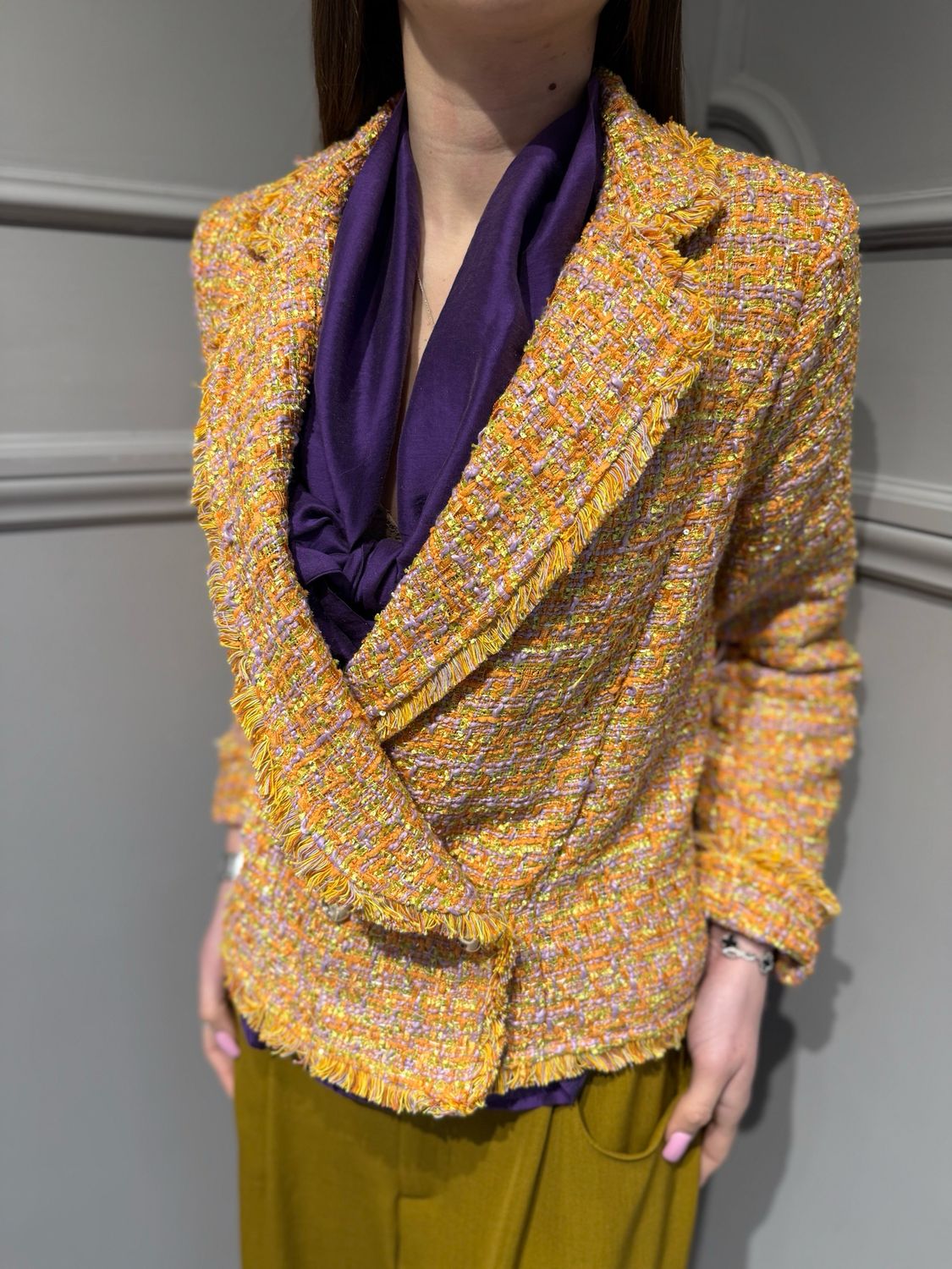 HAVE ONE - giacca chanel doppiopetto JNO-Q119 orange